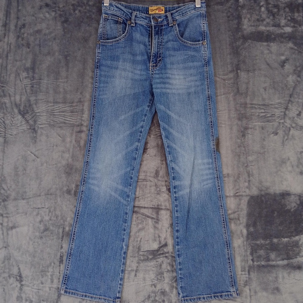 Wrangler 20X Jeans Womens 28x29 Tag 32x31 Light Wash Western Straight Leg Cowboy
